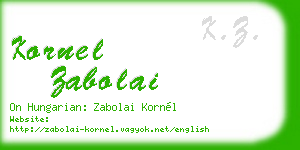 kornel zabolai business card