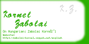 kornel zabolai business card